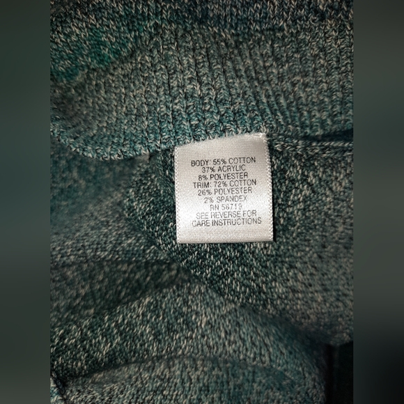 Studio Works Green & Blue Sweater, shirt combo, detachable necklace size 2x EUC - Picture 3 of 7